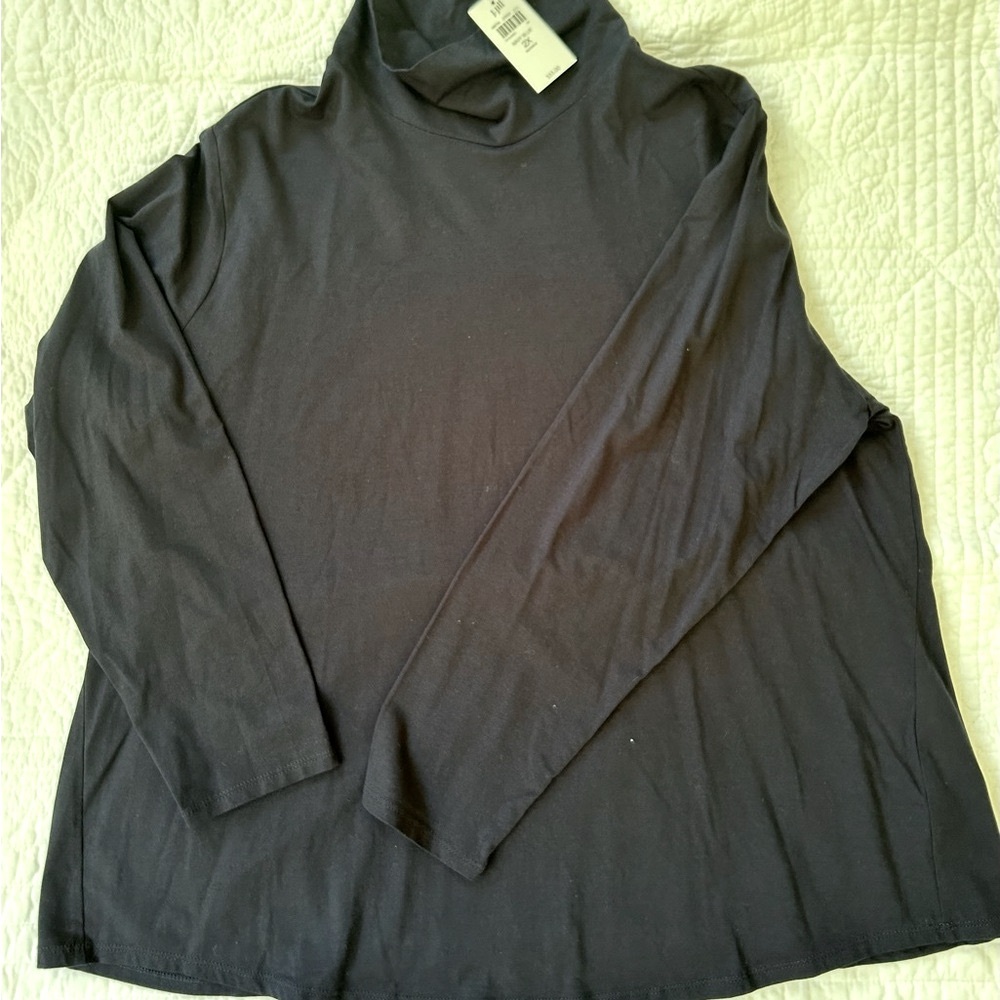 J Jill turtle tunic navy 2X NWT